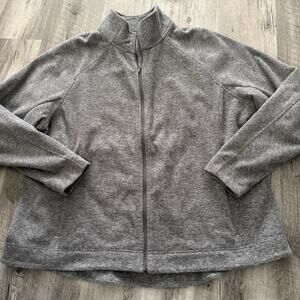 Duluth Trading Co Fleece Jacket Womens 2X Plus Full-Zip Cozy Fleece Pockets Gray